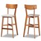Baxton Studio Cameron Modern Grey Fabric and Walnut Brown Finished Wood 2-PC Bar Stool Set 176-11016-Zoro - alternate 1